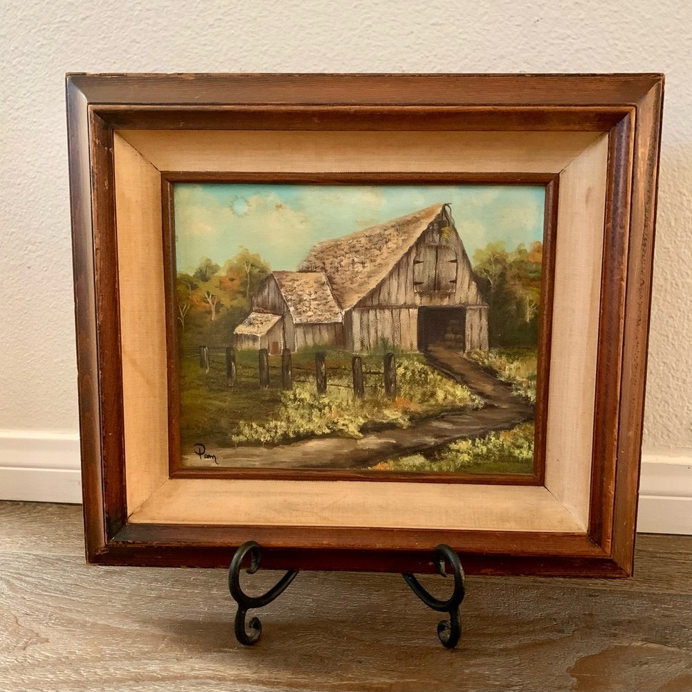 Vintage Oil On Canvas Framed Painting 13/15 Inches